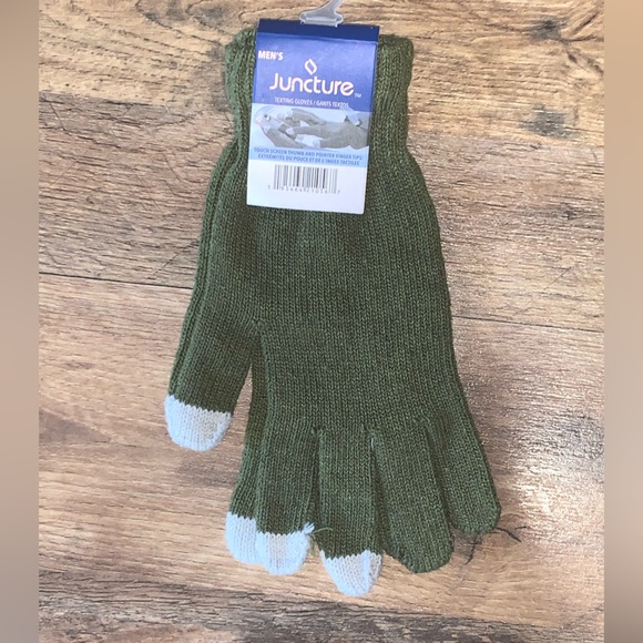 Juncture mens New/w tags green texting gloves - Picture 1 of 2